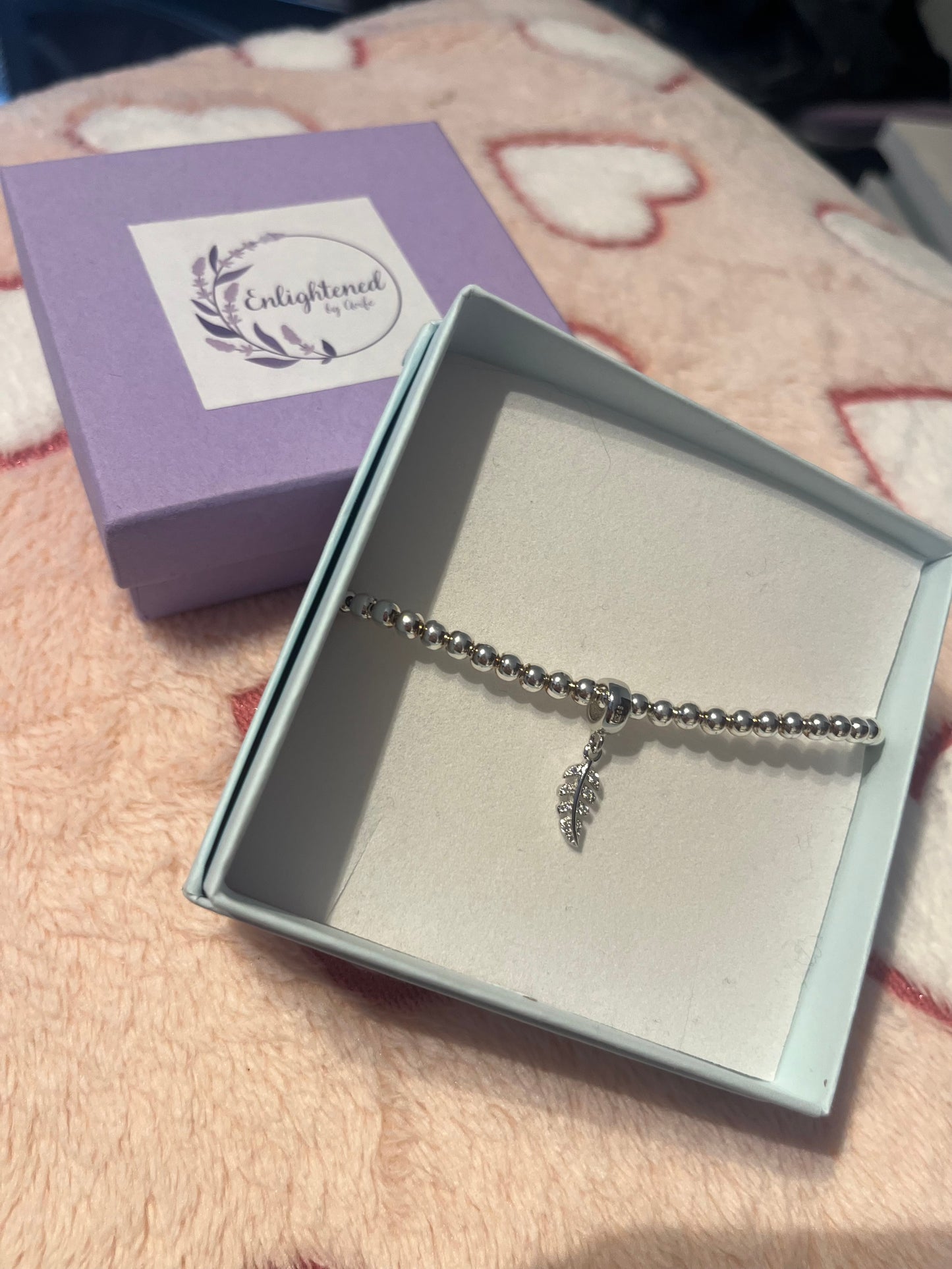Comforting Fidget Bracelet with Feather Charm