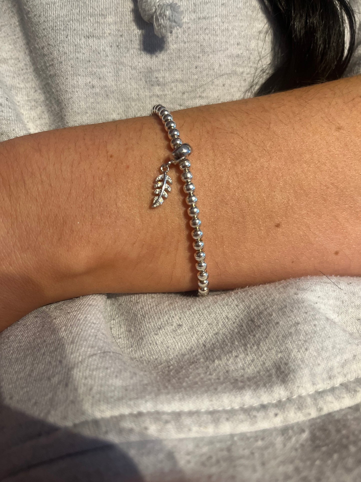 Comforting Fidget Bracelet with Feather Charm