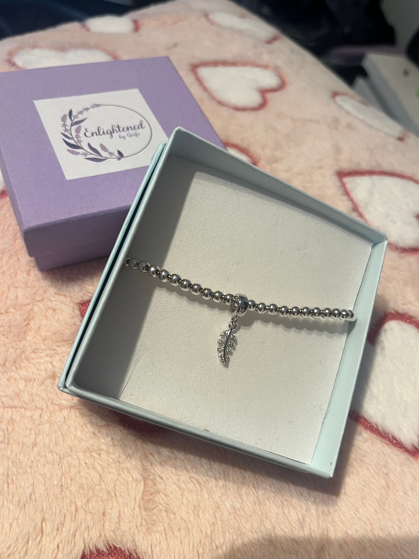 Comforting Fidget Bracelet with Feather Charm