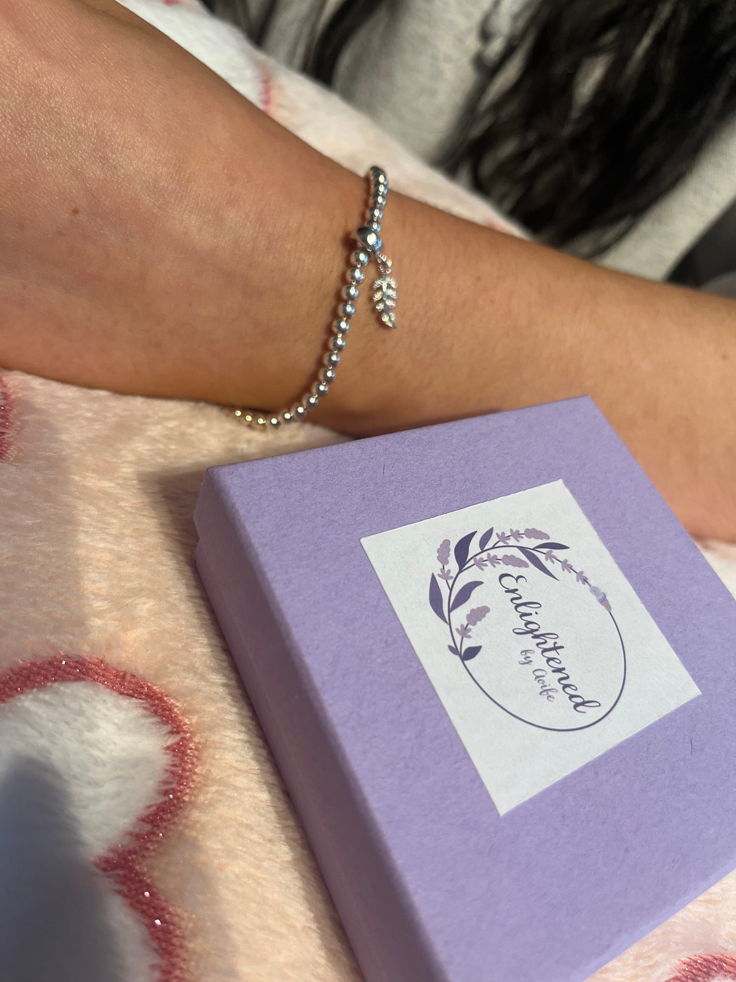 Comforting Fidget Bracelet with Feather Charm